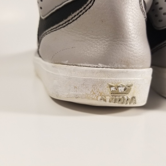 Supra Men's High Top Lace-up Shoes Gray Sz 8.5 - Picture 4 of 6